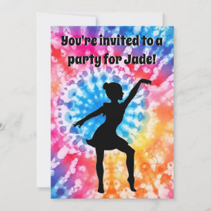 Girl Birthday Party Personalisiert Krawatte Dye Ra Einladung