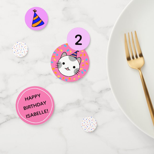 Girl Birthday Pink Cat Party Dekoration Konfetti (Gruppe)