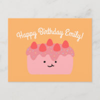 Girl Birthday Pink Strawberry Cake Celebration