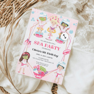 Girl Birthday Wellness-Center und Makeup Einladung