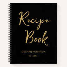 Girl Black and Gold Kochbuch Rezept Script Hinweis