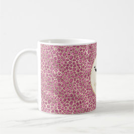 Girl Black Eyelashes Gold Pink Leopard Print Kaffeetasse