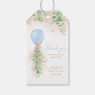 Girl Blue Balloon Greenerenery Baby Shower Vielen  Geschenkanhänger