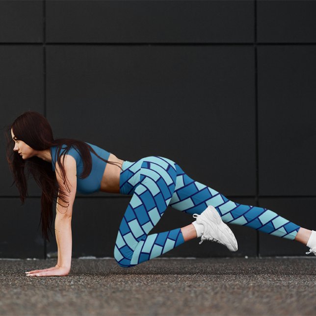 Girl Blue Brick Yoga Leggings (Von Creator hochgeladen)