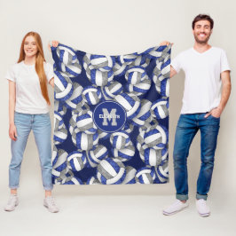 Girl Blue Graue Volleyball Team Farben Fleecedecke