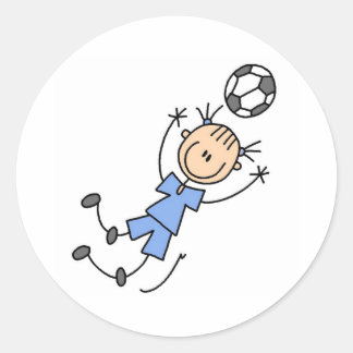 Girl Blue Soccer Uniform Runder Aufkleber