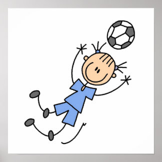 Girl Blue Uniform Soccer T - Shirt und Geschenke Poster