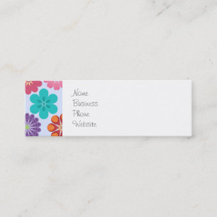 Girl Blume Power Farbiges Blumenmuster Mini Visitenkarte
