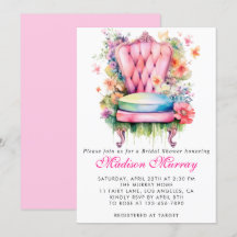 Girl Blush Pink Blume Stuhl Brautparty