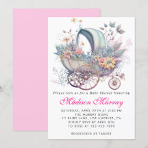 Girl Blush Pink Buggy Stroller Kinderdusche