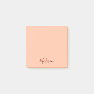 Girl Blush Pink Burgundy Script Personalisiert  Post-it Klebezettel