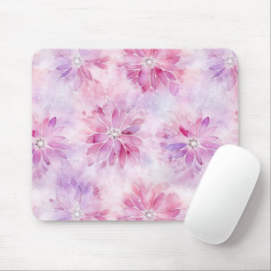 Girl Blush Pink Chic Lavender Floral Mousepad