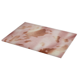 Girl Blush Pink Cream Brown Cowhide Schneidebrett