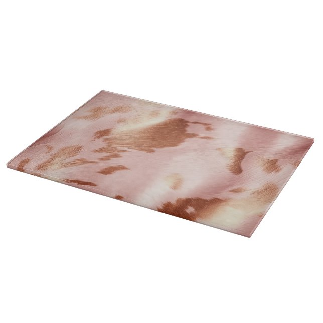 Girl Blush Pink Cream Brown Cowhide Schneidebrett (Ecke)