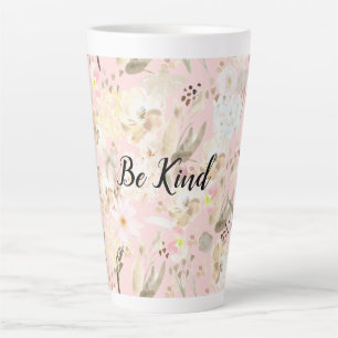 Girl Blush Pink Creme White Floral Milchtasse