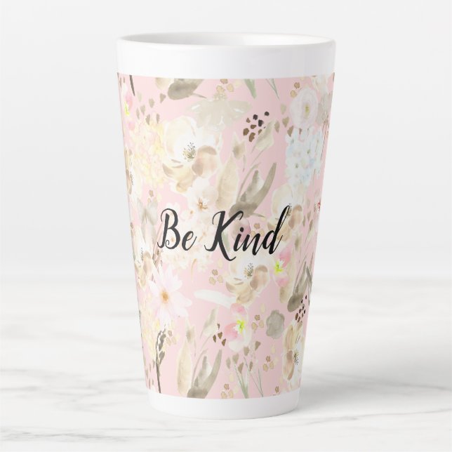 Girl Blush Pink Creme White Floral Milchtasse