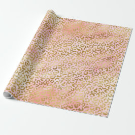 Girl Blush Pink Gefärbte Krawatte Gold Leopard Pri Geschenkpapier