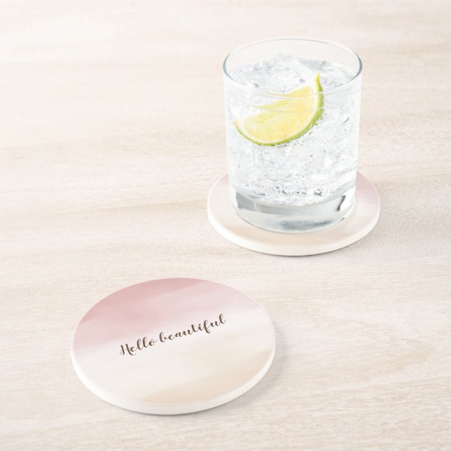 Girl Blush Pink Gold Cream Ombre Getränkeuntersetzer (Seite)