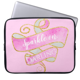 Girl Blush Pink Gold Glitzer Sparkle On, Darling Laptopschutzhülle