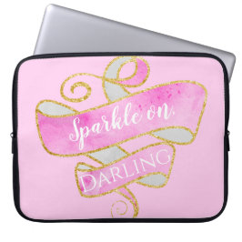 Girl Blush Pink Gold Glitzer Sparkle On, Darling Laptopschutzhülle