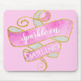 Girl Blush Pink Gold Glitzer Sparkle On, Darling Mousepad