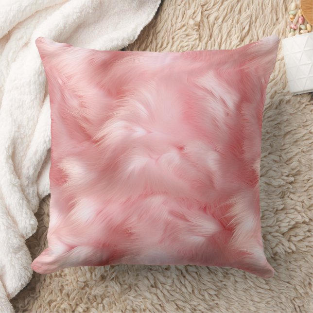 Girl Blush Pink Imitate Fur Wrapping Paper Kissen (Decke)