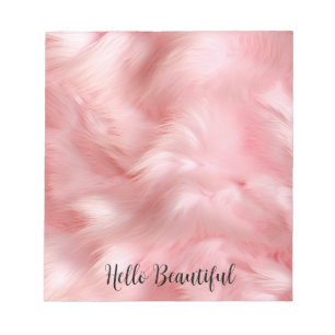 Girl Blush Pink Imitate Fur Wrapping Paper Notizblock