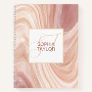 Girl Blush Pink Monogram Personalisiert Ihren Name Notizbuch