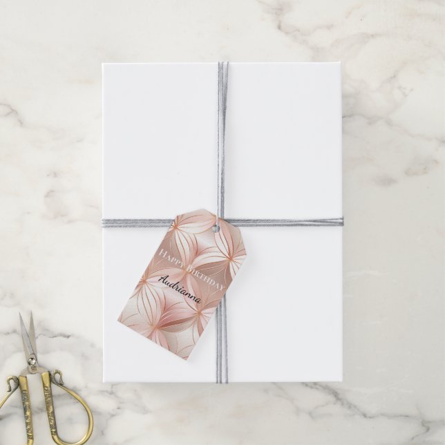 Girl Blush Pink Rose Gold Abstrakt Geschenkanhänger (Mit Garn)