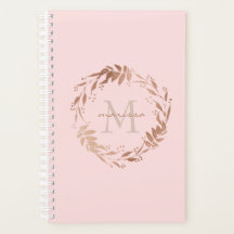 Girl Blush Pink Rose Gold Custom Monogram