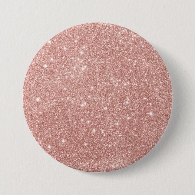 Girl Blush Pink Rose Gold Glitzer Button (Vorderseite)