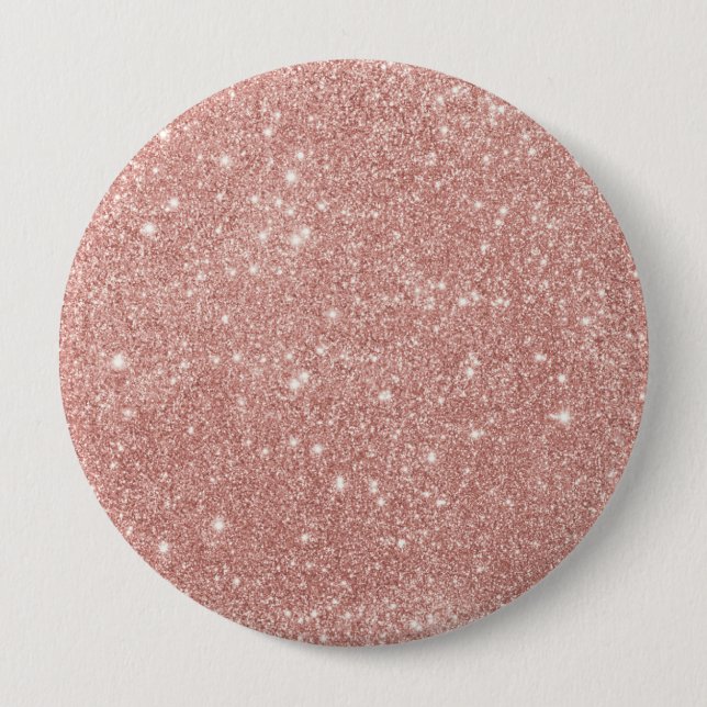 Girl Blush Pink Rose Gold Glitzer Button (Vorderseite)