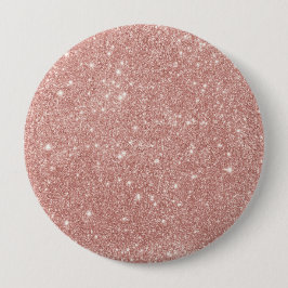 Girl Blush Pink Rose Gold Glitzer Button