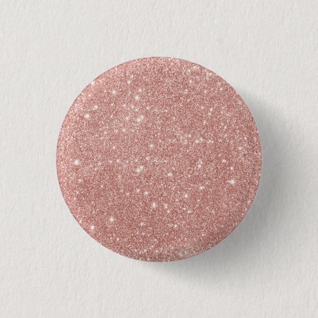 Girl Blush Pink Rose Gold Glitzer Button (Vorderseite)