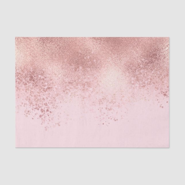 Girl Blush Pink Rose Gold Sprayed Confetti Ombre Seidenpapier (Vorderseite)