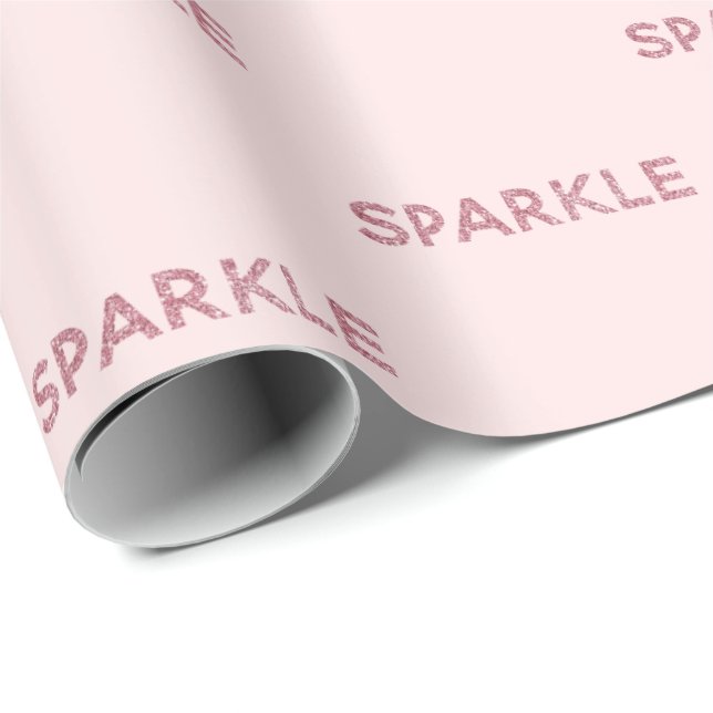 Girl Blush Pink Sparkle Glitzer Quote Geschenkpapier (Rolleneckpunkt)