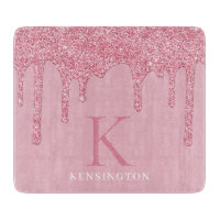 Girl Blush Pink Sparkle Glitzer Tropfen Monogram