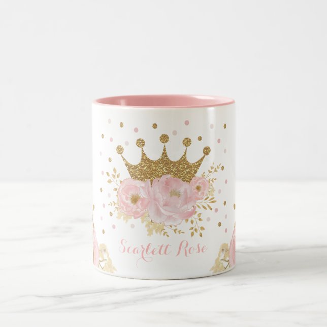 Girl Blush Rosa Königliche Prinzessin Zweifarbige Tasse (Mittel)