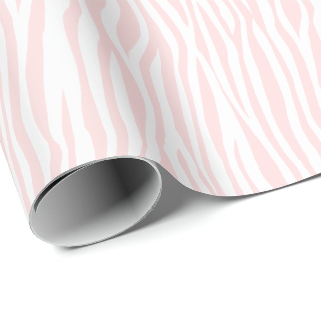 Girl Blush White Pink Zebra Print Geschenkpapier (Rolleneckpunkt)