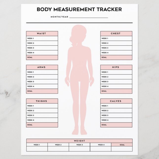 Girl Body Measurement Tracker-Gewichtsabnahme (Vorderseite)