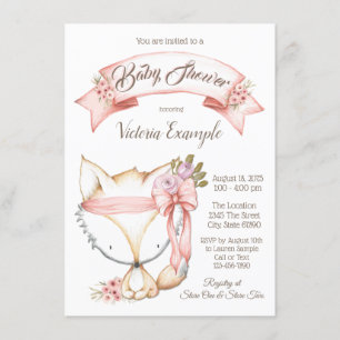 Girl Boho Fox Baby Shower Einladungen