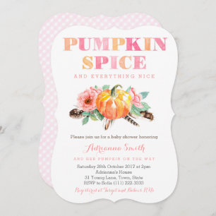 Girl Boho Pumpkin Spice Baby Dusche Einladende Kar Einladung