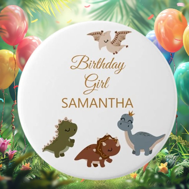 GIRL Boho T rex Dinosaur Button (Unleash your style with the GIRL Boho T rex Dinosaur Button!)