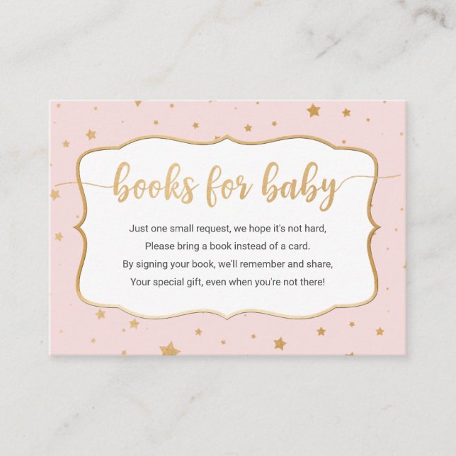 Girl Book Request Card - Rosa Goldstar Visitenkarte (Vorderseite)