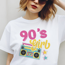 Girl Boombox Hippie Retro Groovy der 90er Jahre T-Shirt