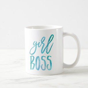 Girl Boss   Aqua Watercolor Tasse
