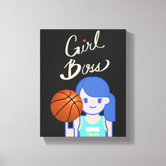 Girl Boss Basketball Leinwanddruck (Vorderseite)