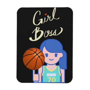 Girl Boss Basketball Magnet