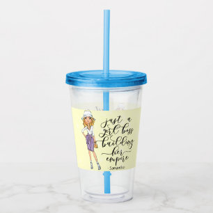 Girl Boss   Blonde Lady Glass   Gelb Acryltrinkbecher