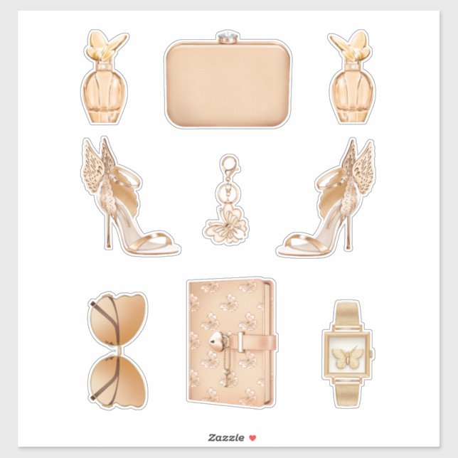 Girl Boss Decals High Fashion Rose Gold Stickers Aufkleber (Blatt)